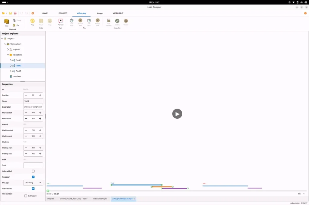 Lean Analyzer time study with video