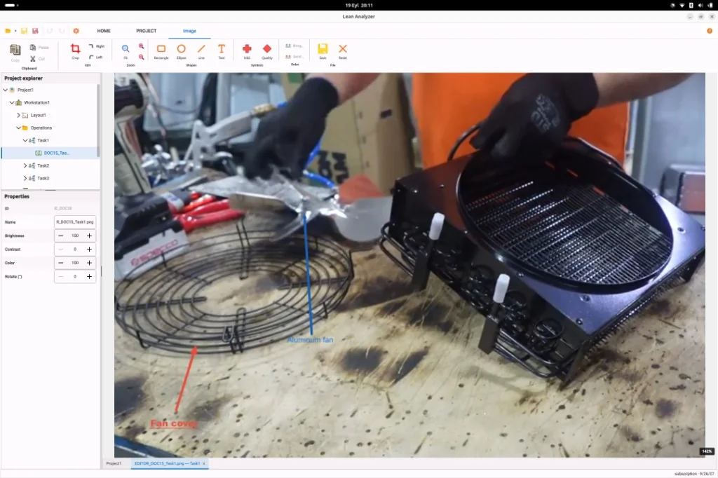 Work instruction image editor